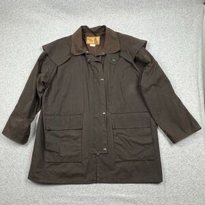 Trail West Australian Oilskin Waxed Duster Jacket Mens XXL Cape Coat Western EUC